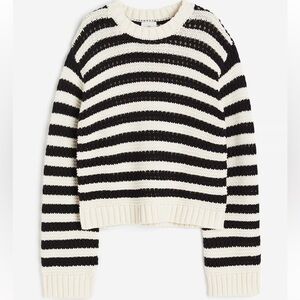 H&M Black and White Striped Sweater